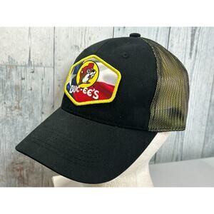 Buc-ee’s Texas Flag Beaver Logo Trucker Hat Black Yellow Mesh Snapback Cap